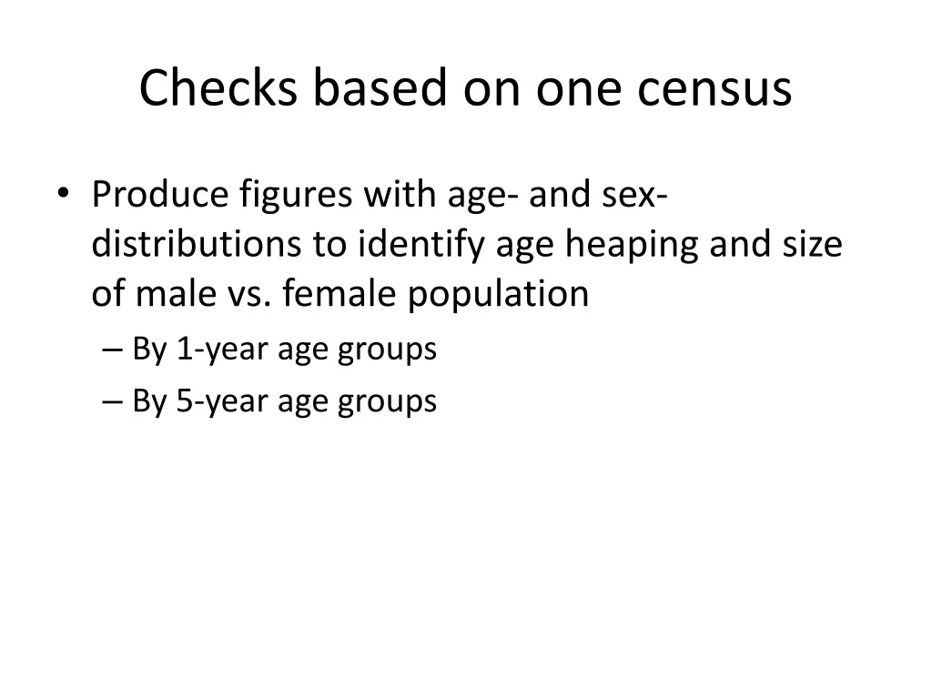 checks based on one census