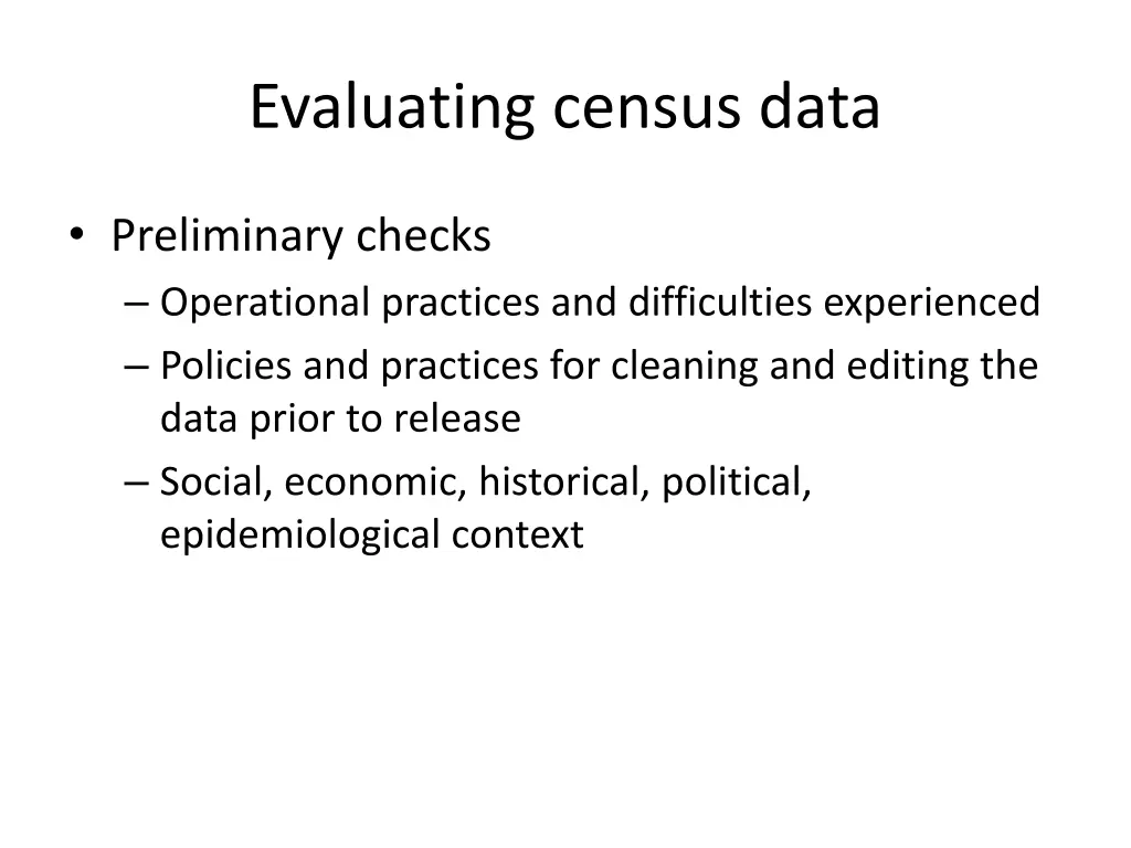 evaluating census data
