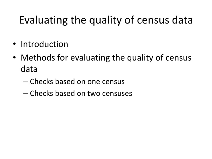 evaluating the quality of census data