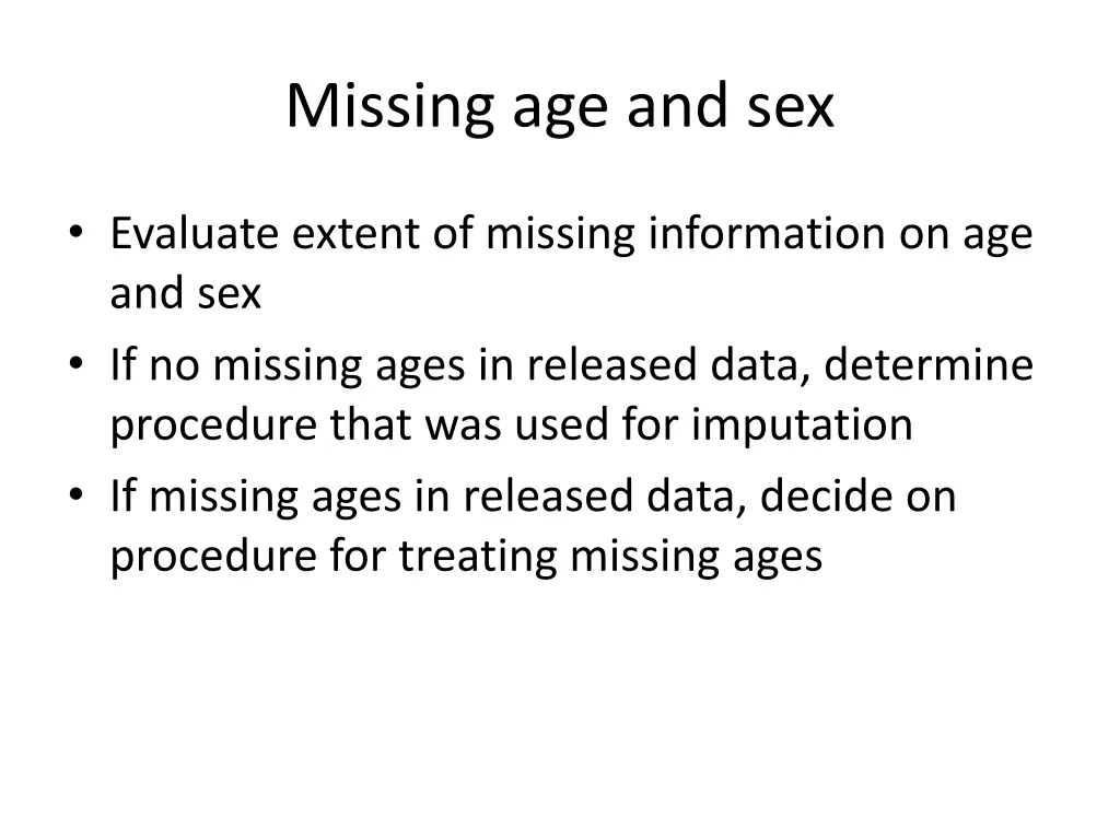 missing age and sex