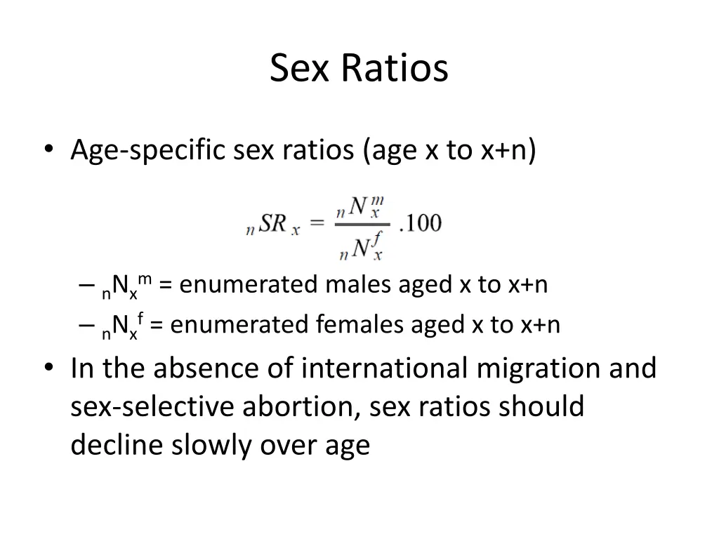 sex ratios