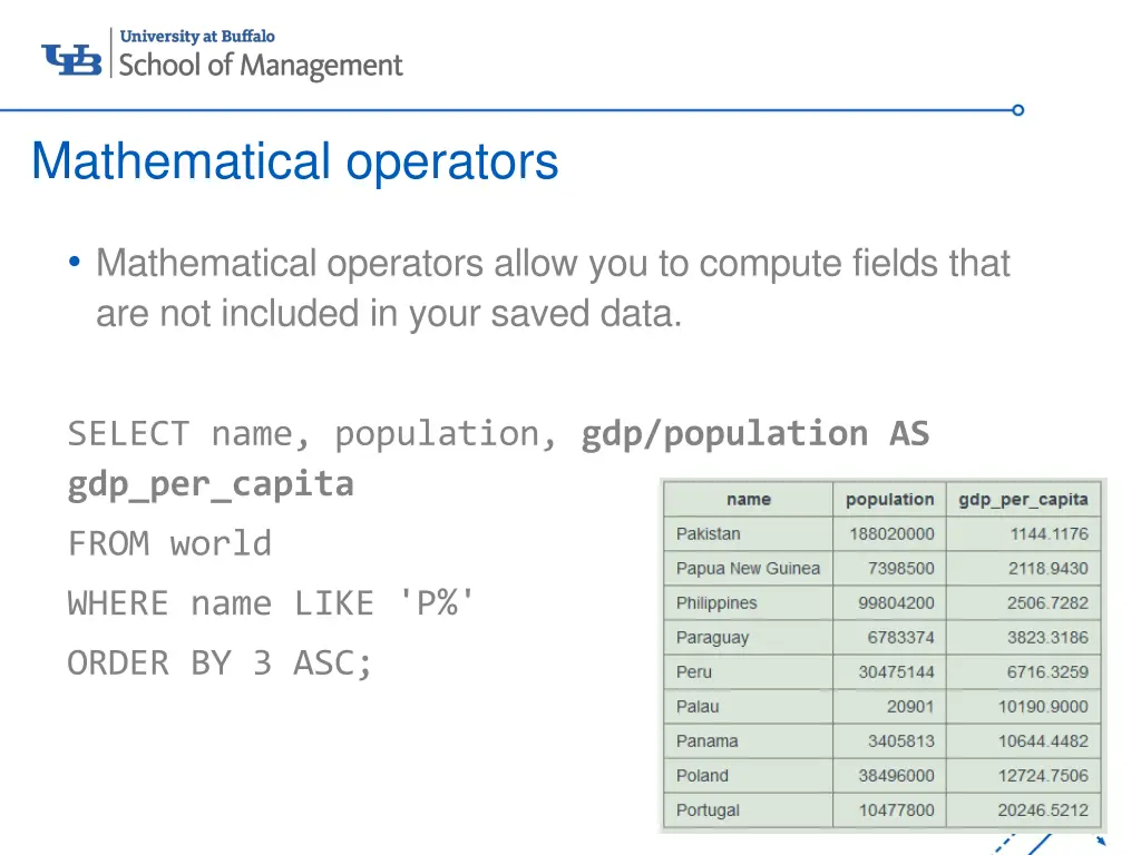 mathematical operators