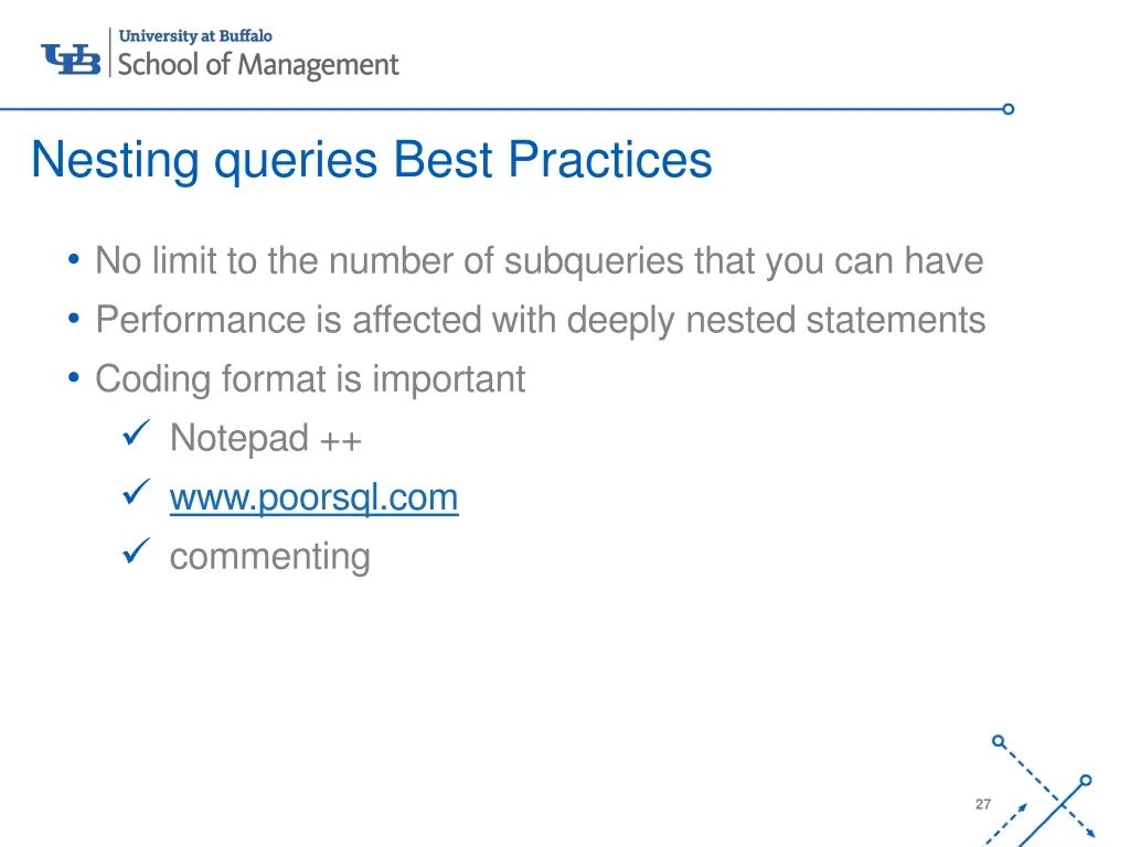 nesting queries best practices