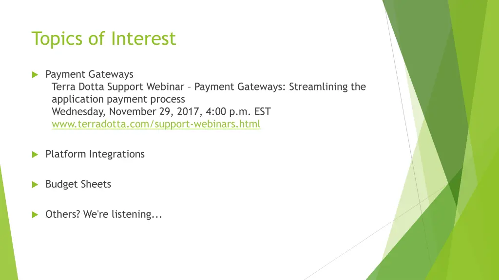 topics of interest