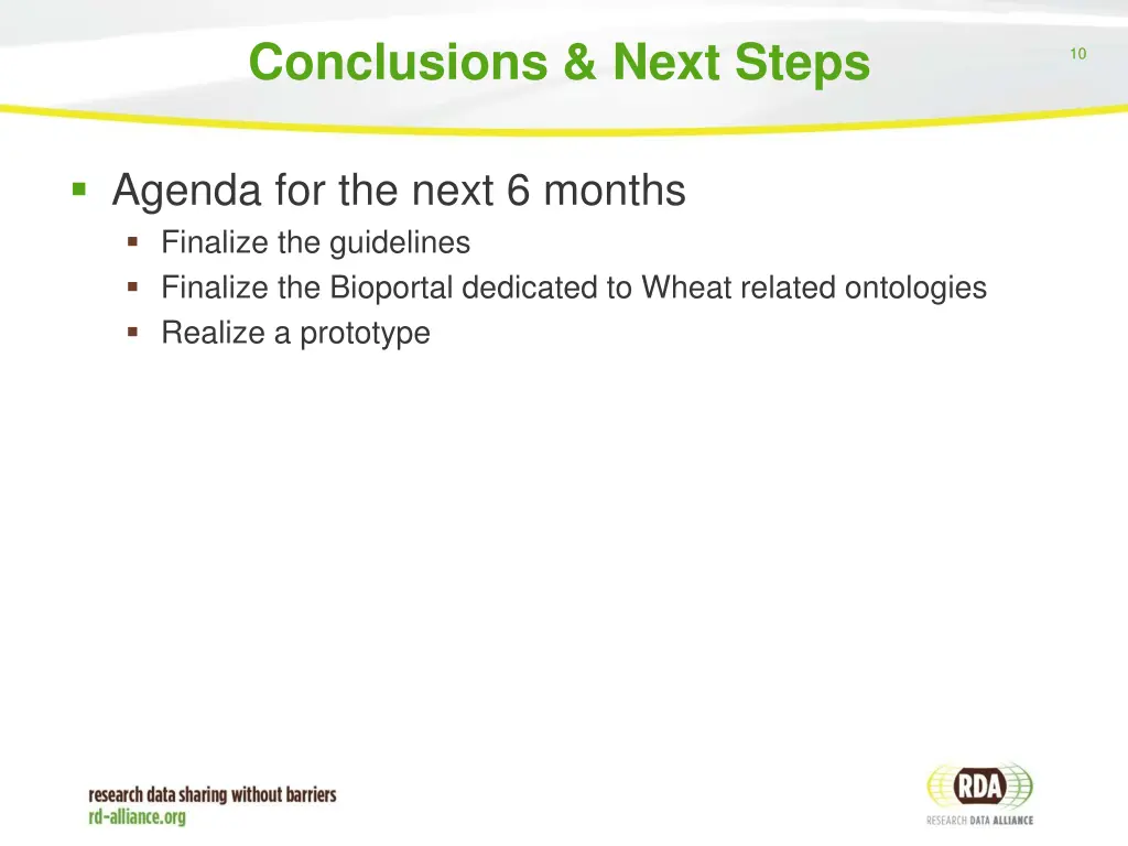 conclusions next steps