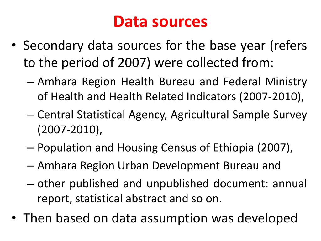 data sources