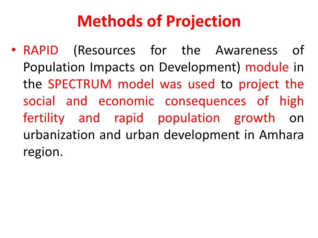 methods of projection