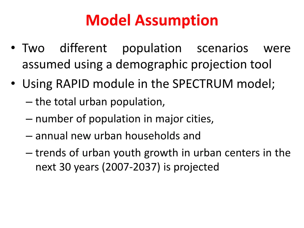 model assumption