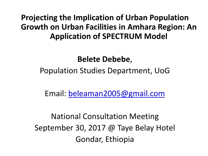 projecting the implication of urban population