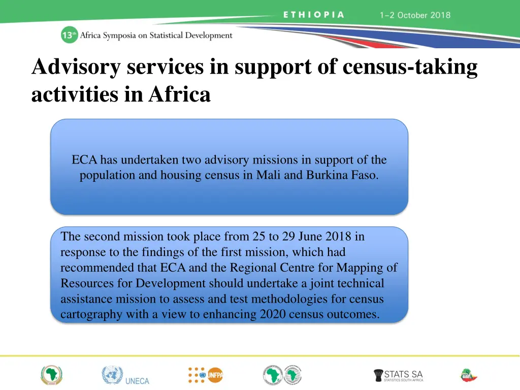 advisory services in support of census taking