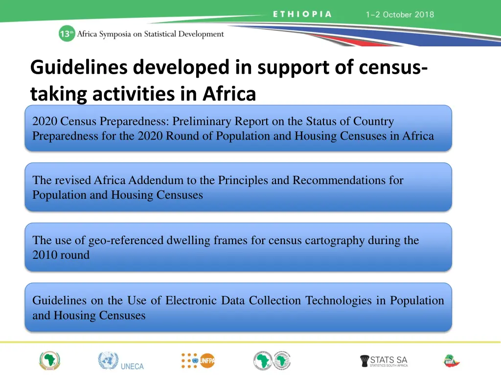 guidelines developed in support of census taking
