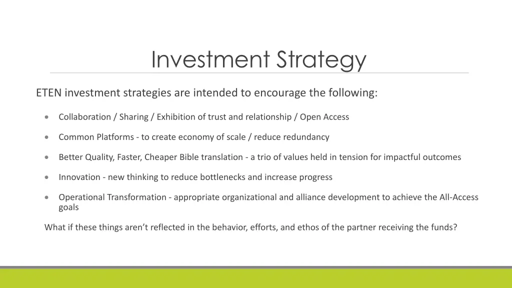 investment strategy 1