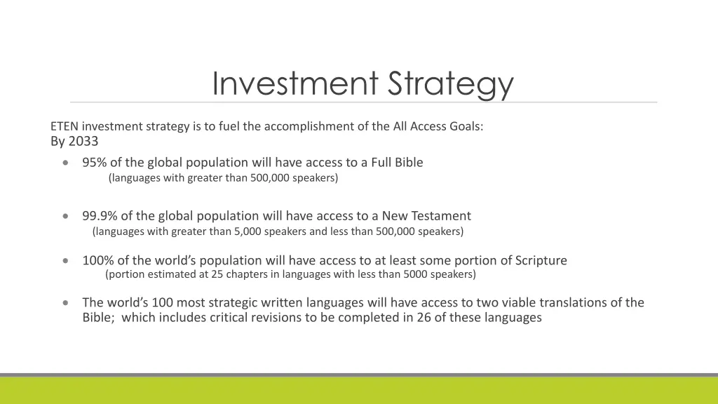 investment strategy