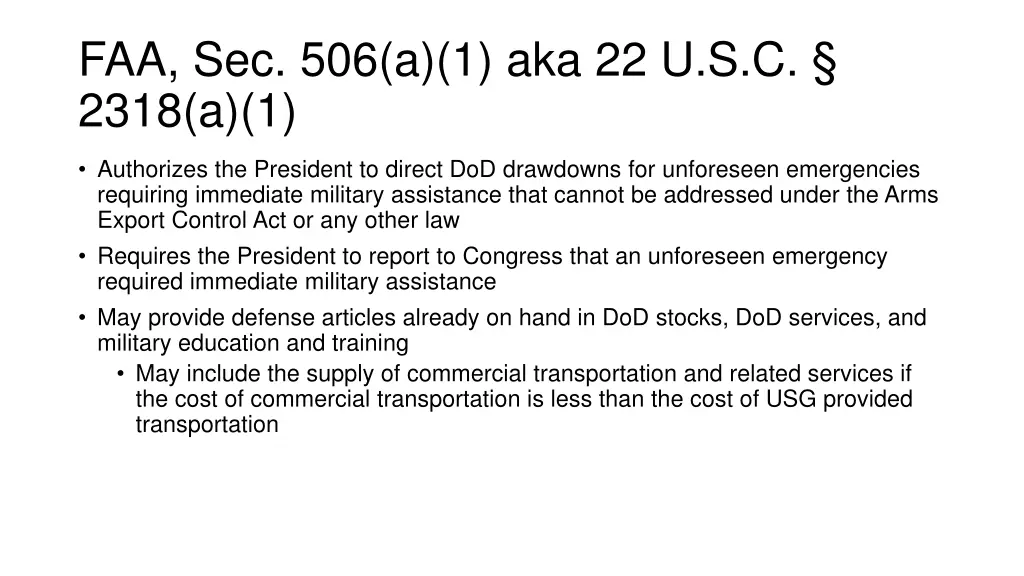 faa sec 506 a 1 aka 22 u s c 2318 a 1