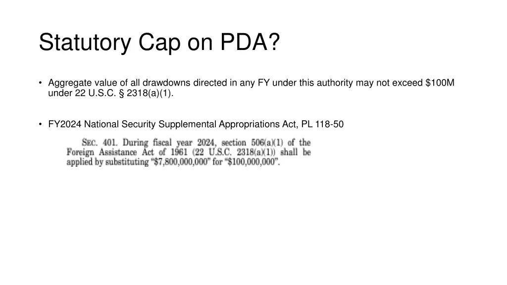 statutory cap on pda