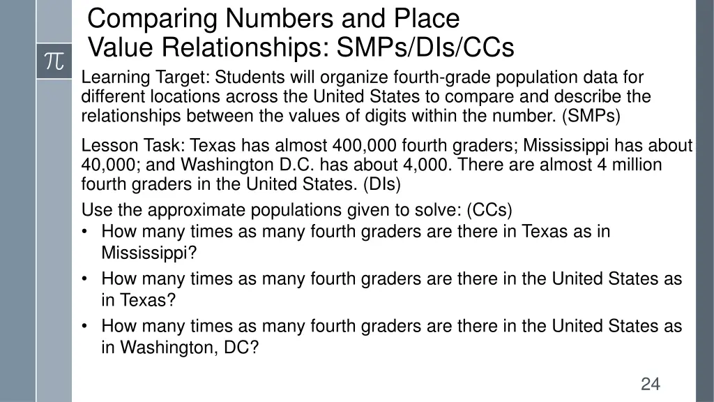 comparing numbers and place value relationships 2