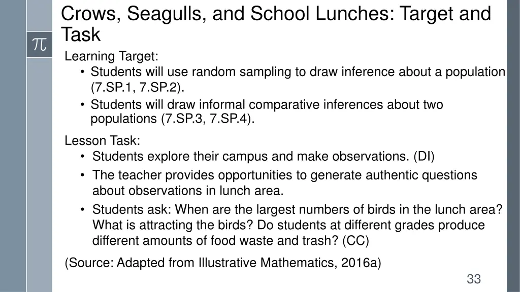 crows seagulls and school lunches target and task