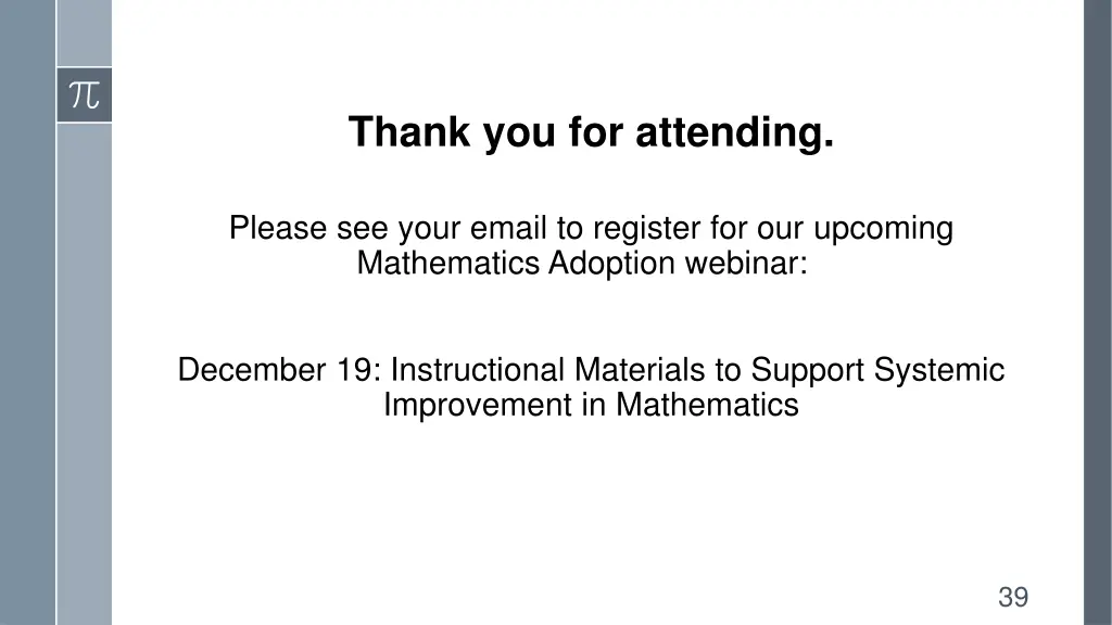 thank you for attending