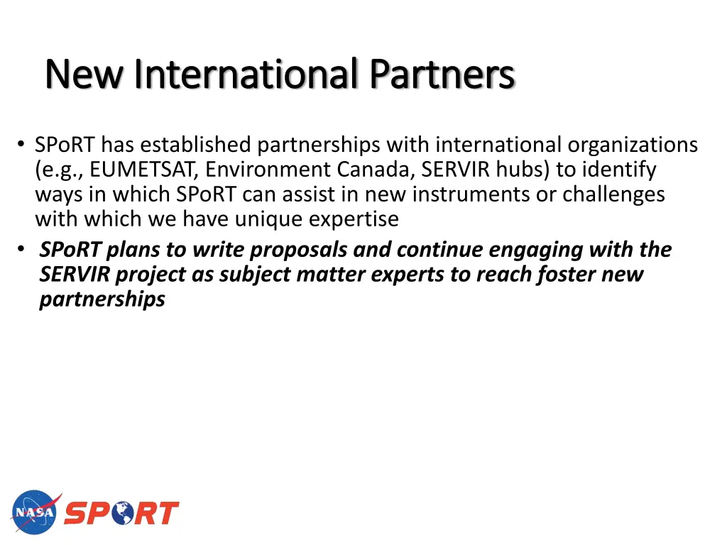 new international partners new international
