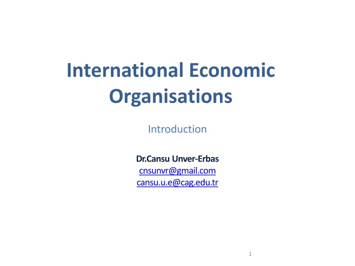 international economic organisations