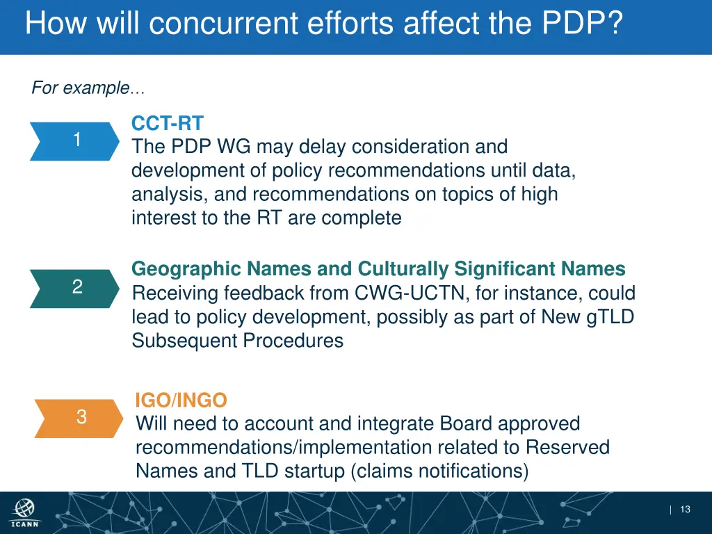 how will concurrent efforts affect the pdp