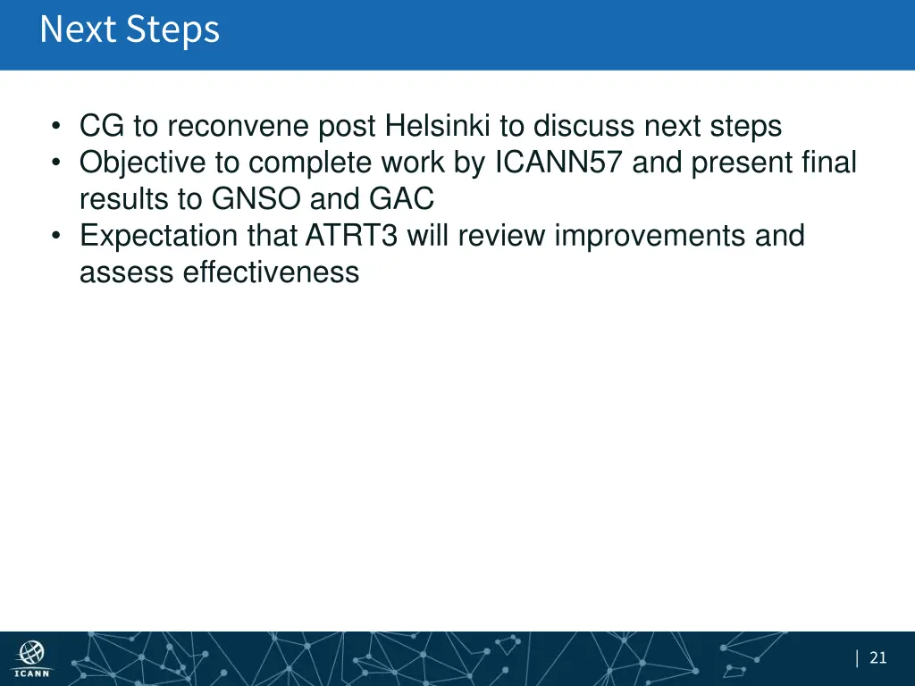 next steps