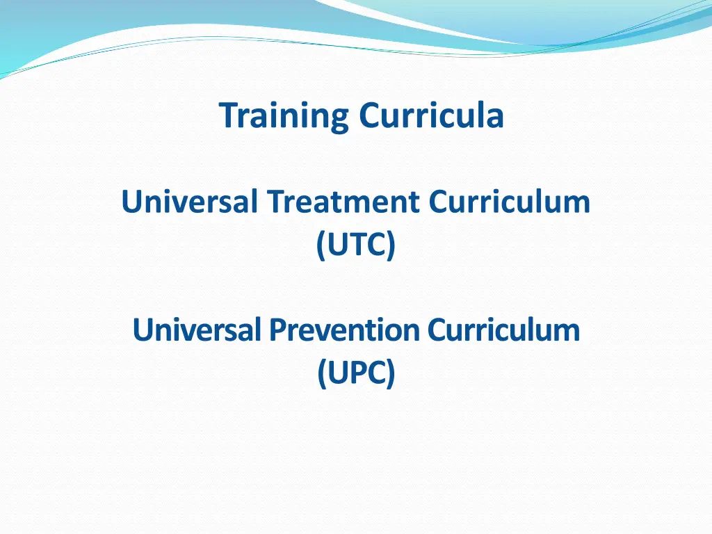 training curricula