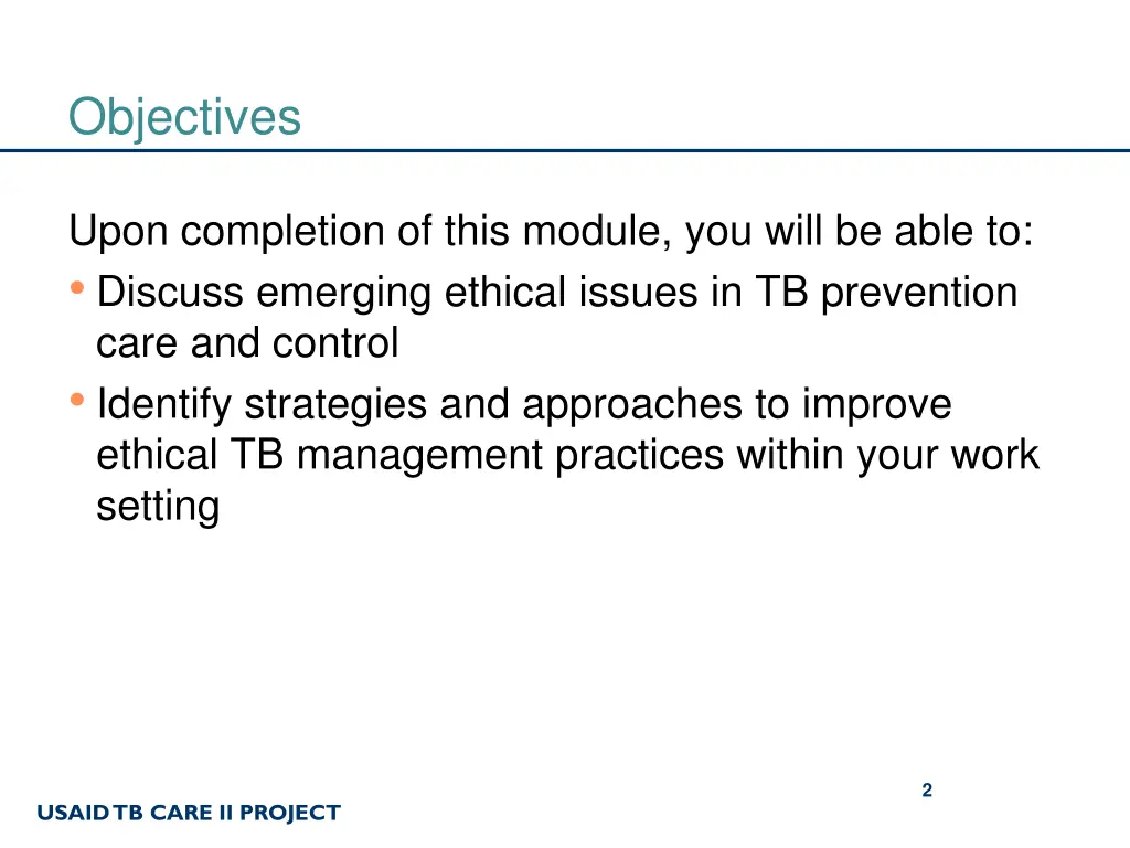 objectives