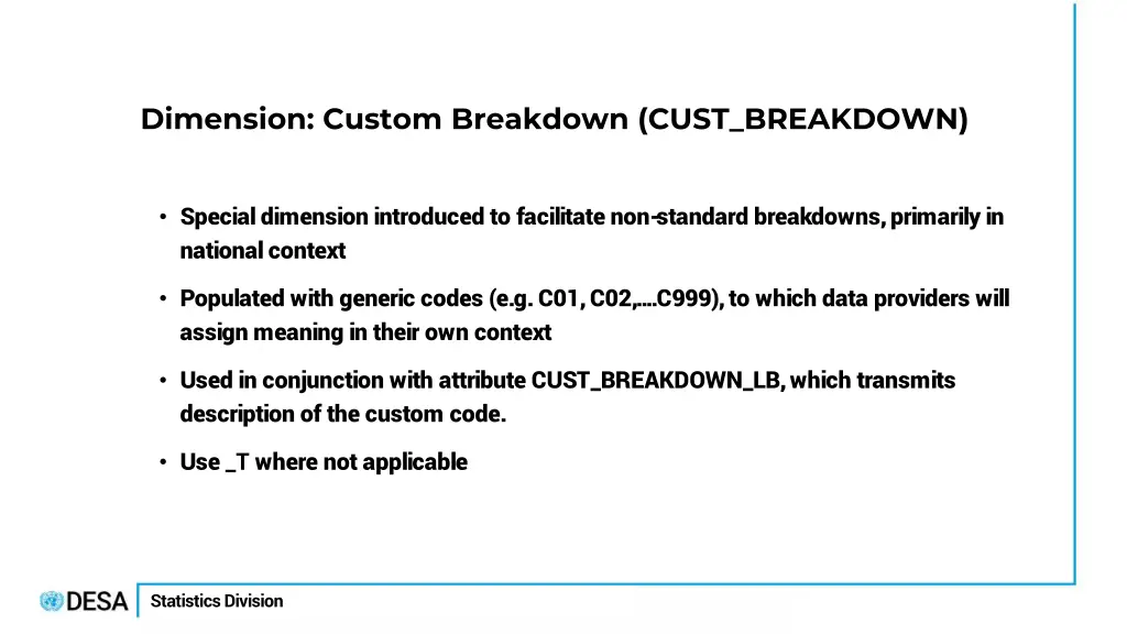 dimension custom breakdown cust breakdown
