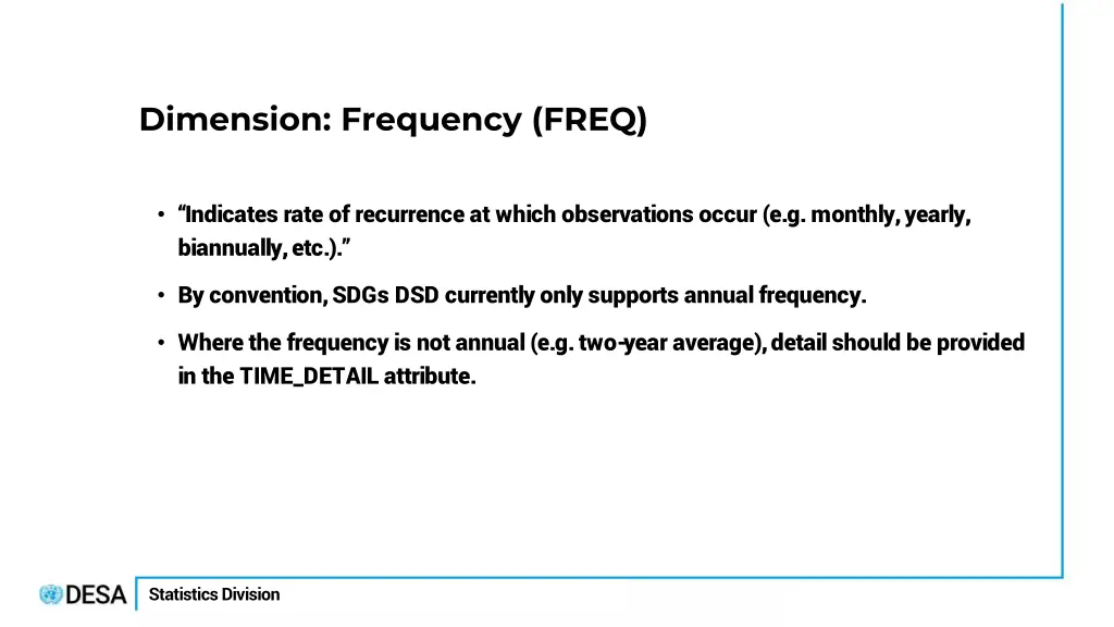 dimension frequency freq
