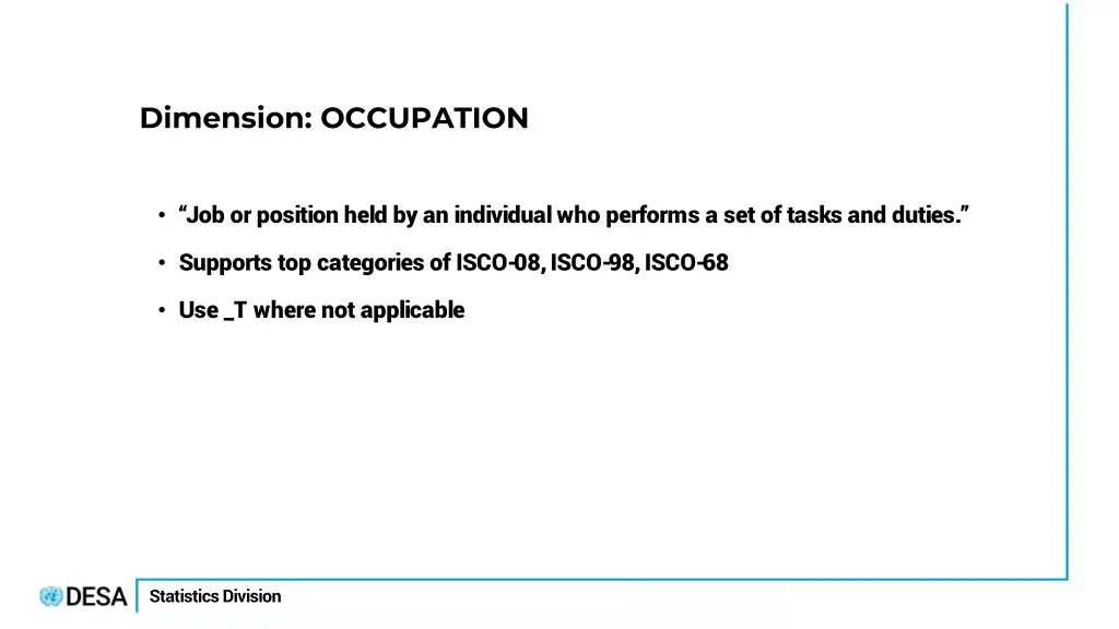 dimension occupation