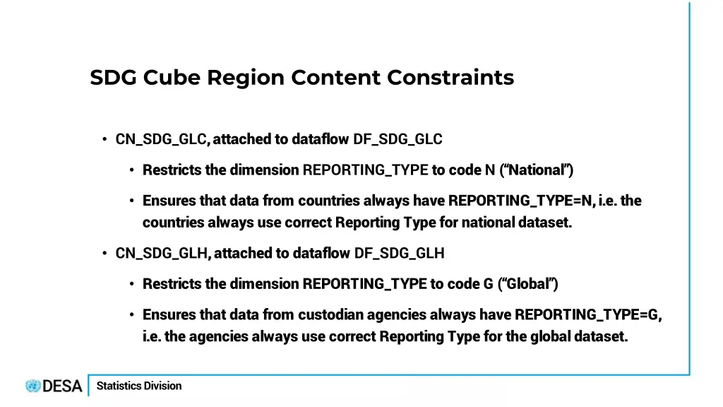 sdg cube region content constraints