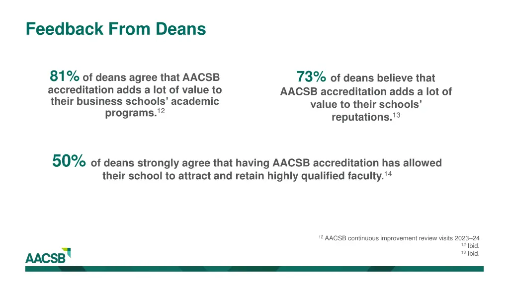 feedback from deans