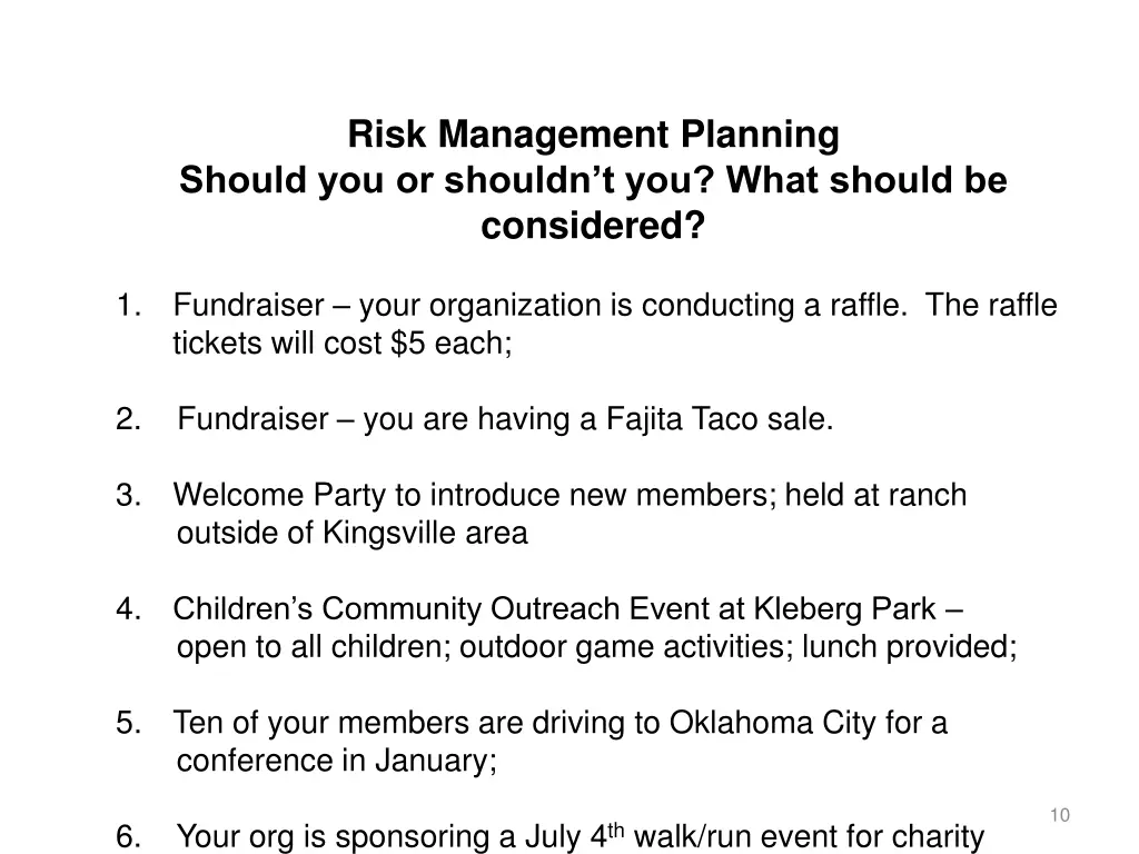 risk management planning should you or shouldn