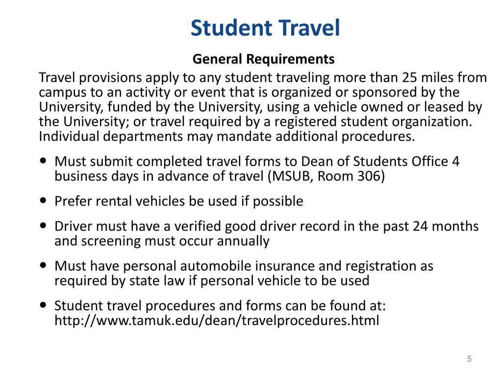 student travel