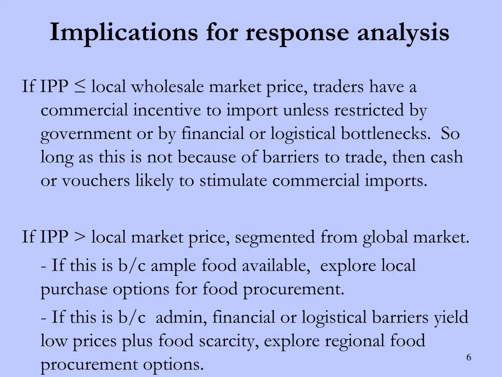 implications for response analysis