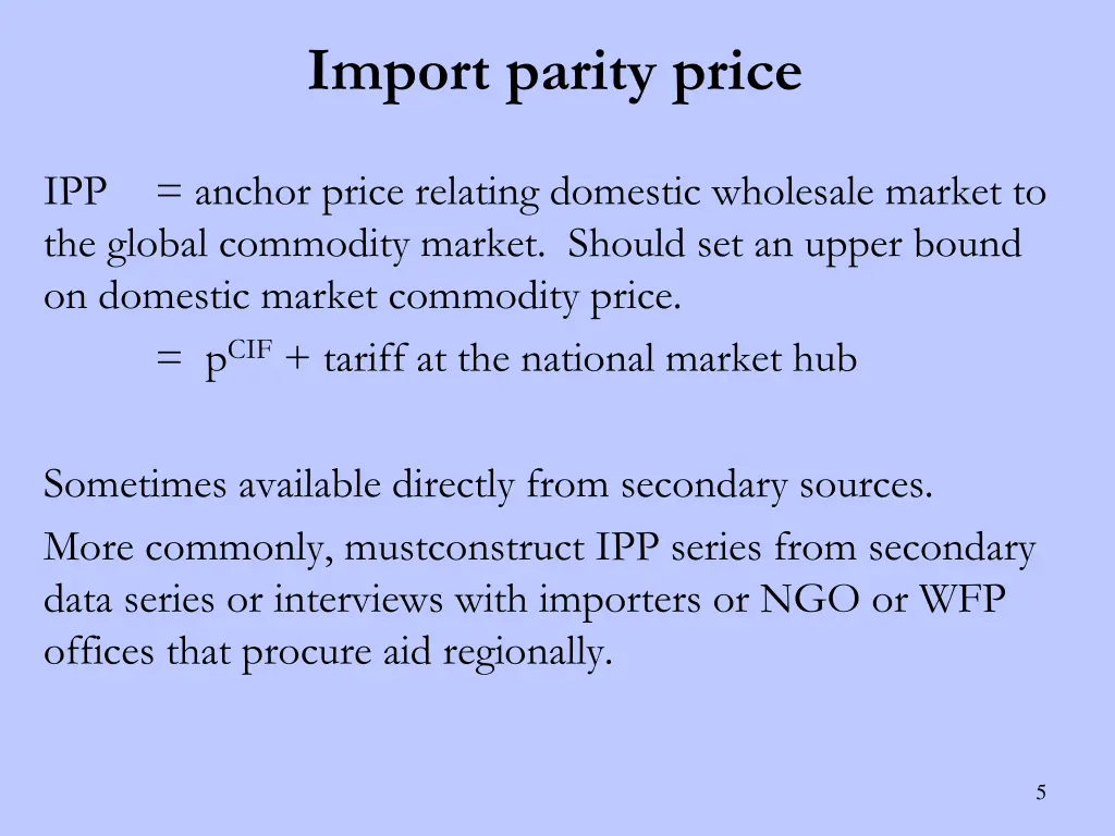 import parity price