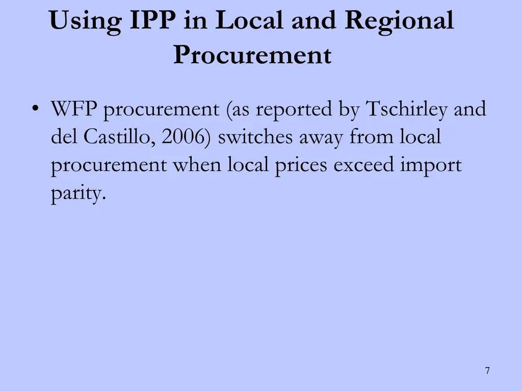 using ipp in local and regional procurement