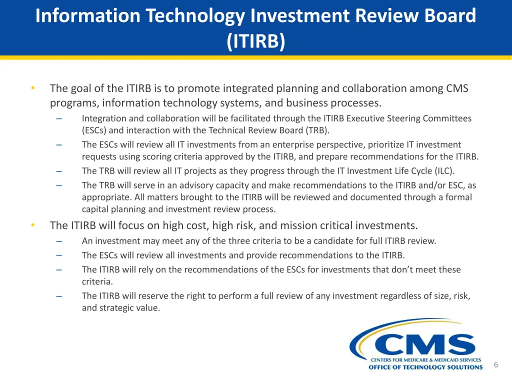 information technology investment review board 1