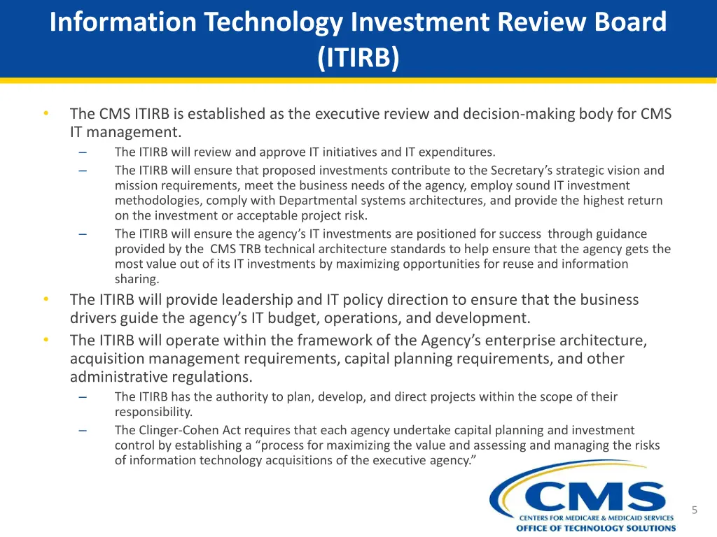 information technology investment review board