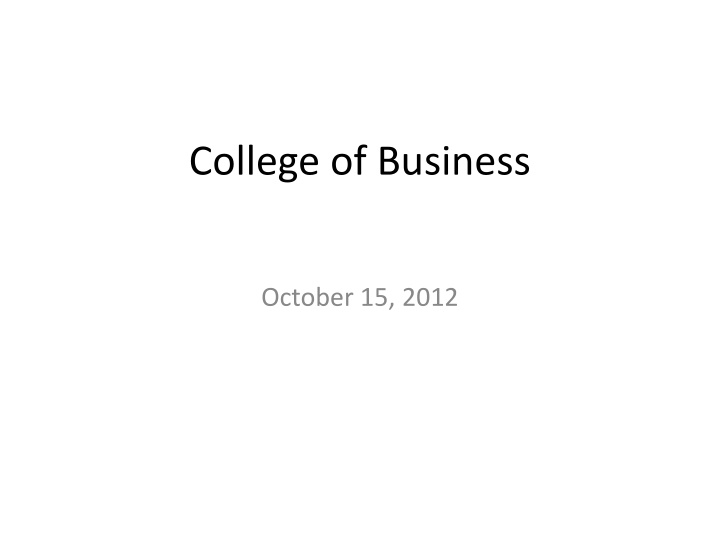 college of business