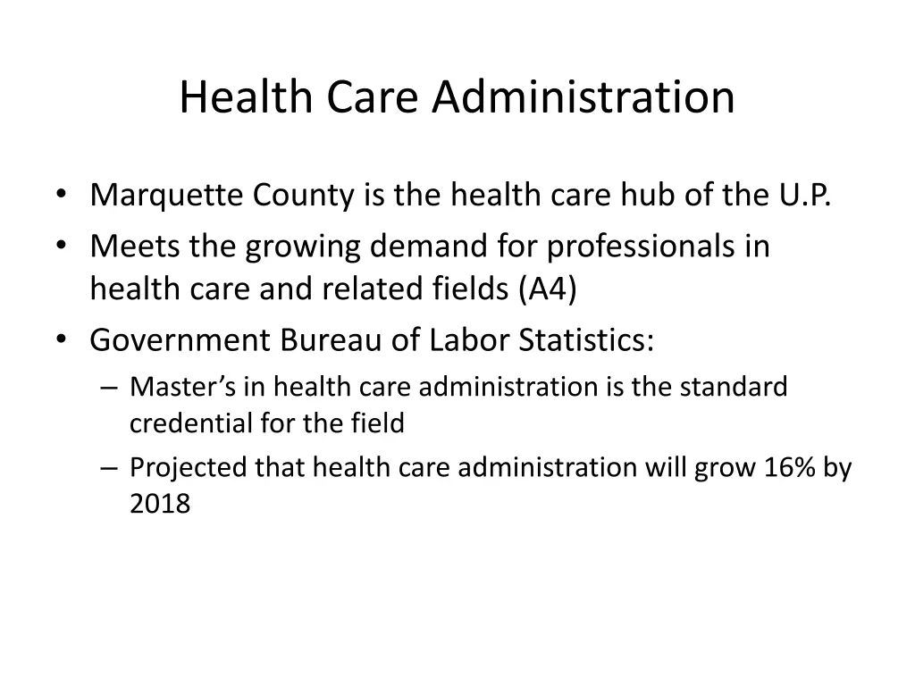health care administration