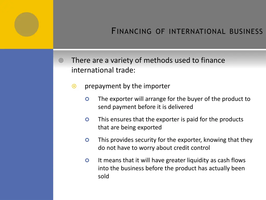 f inancing of international business 1