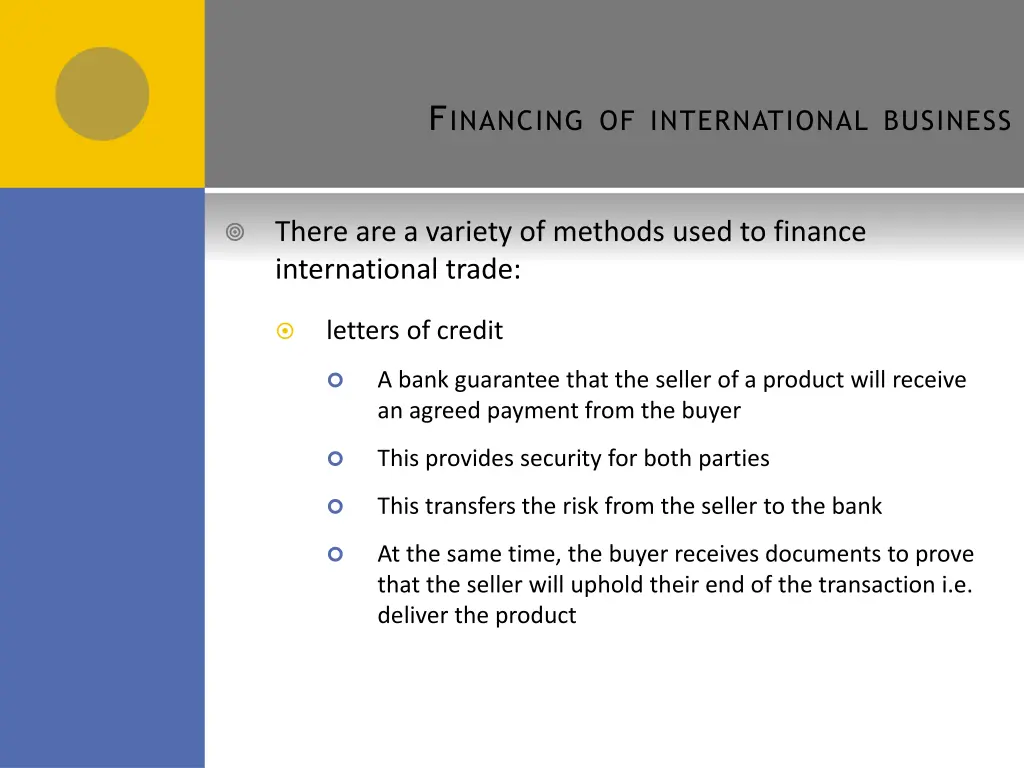 f inancing of international business 2