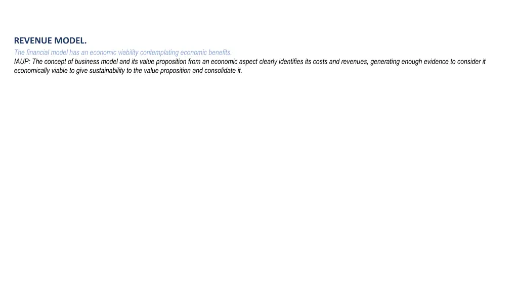 revenue model the financial model has an economic