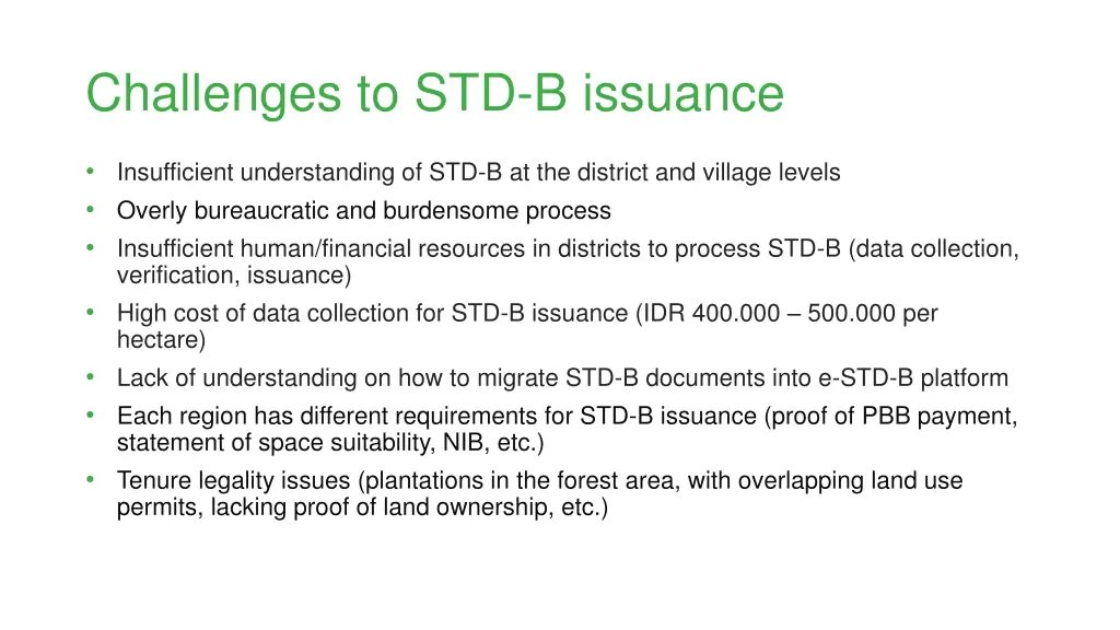challenges to std b issuance