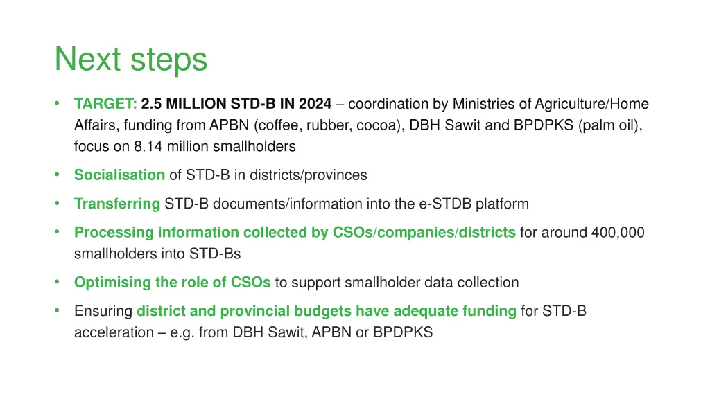 next steps