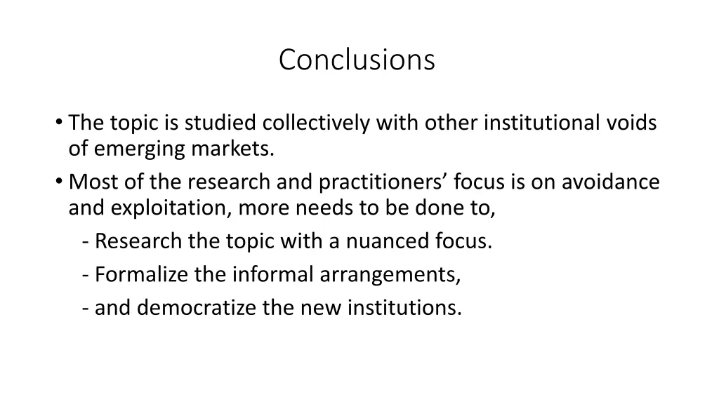 conclusions