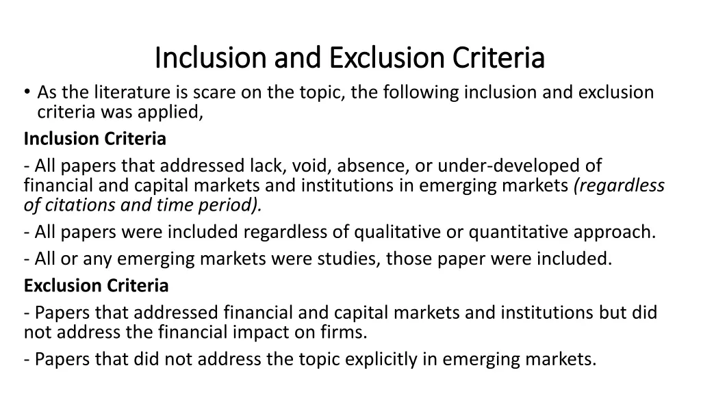 inclusion and exclusion criteria inclusion