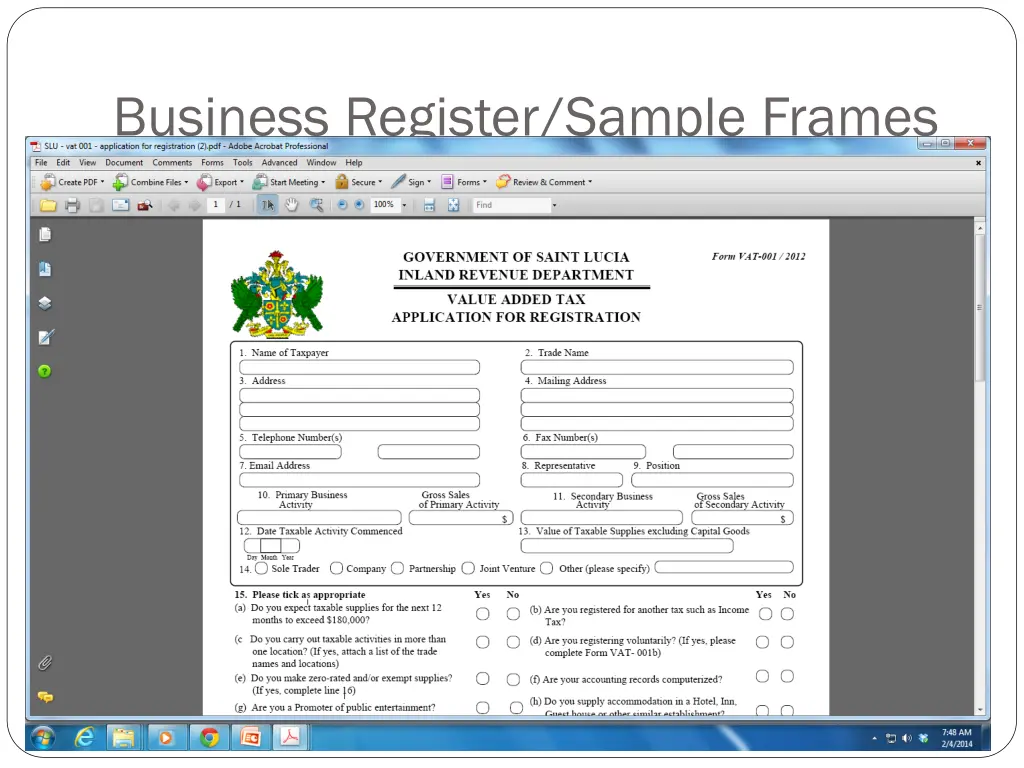 business register sample frames 3